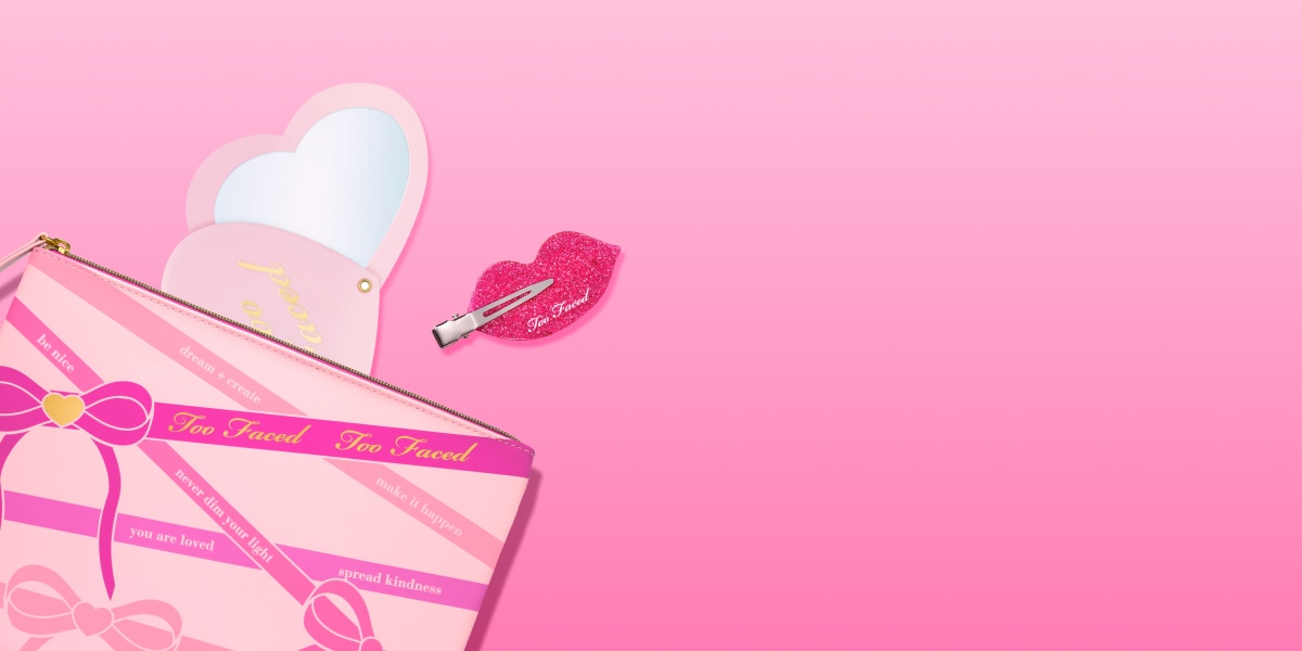 Enjoy a free Too Faced Bag, Mirror and Hairclips when you spend £45+.
