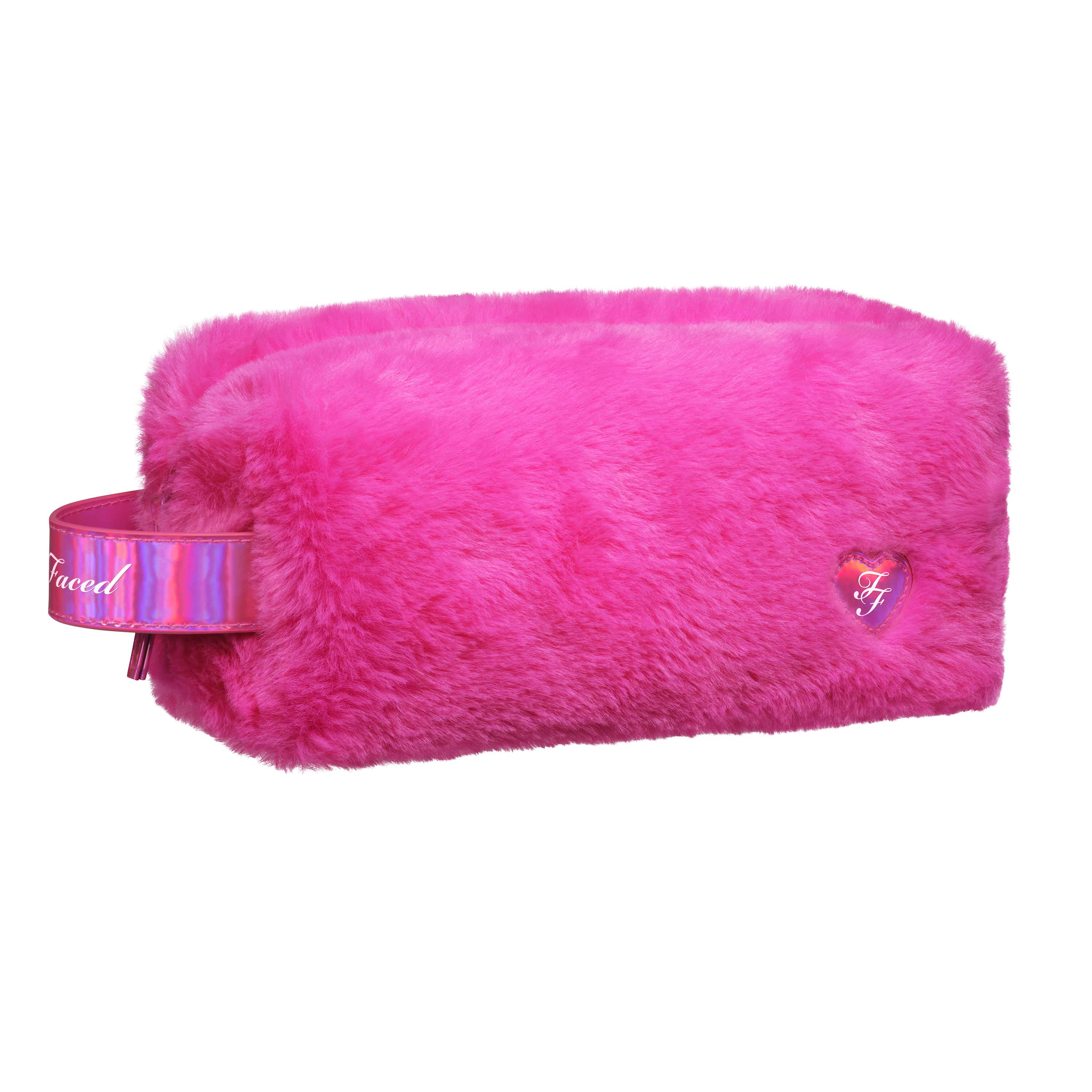 Pink Furry Makeup Bag
