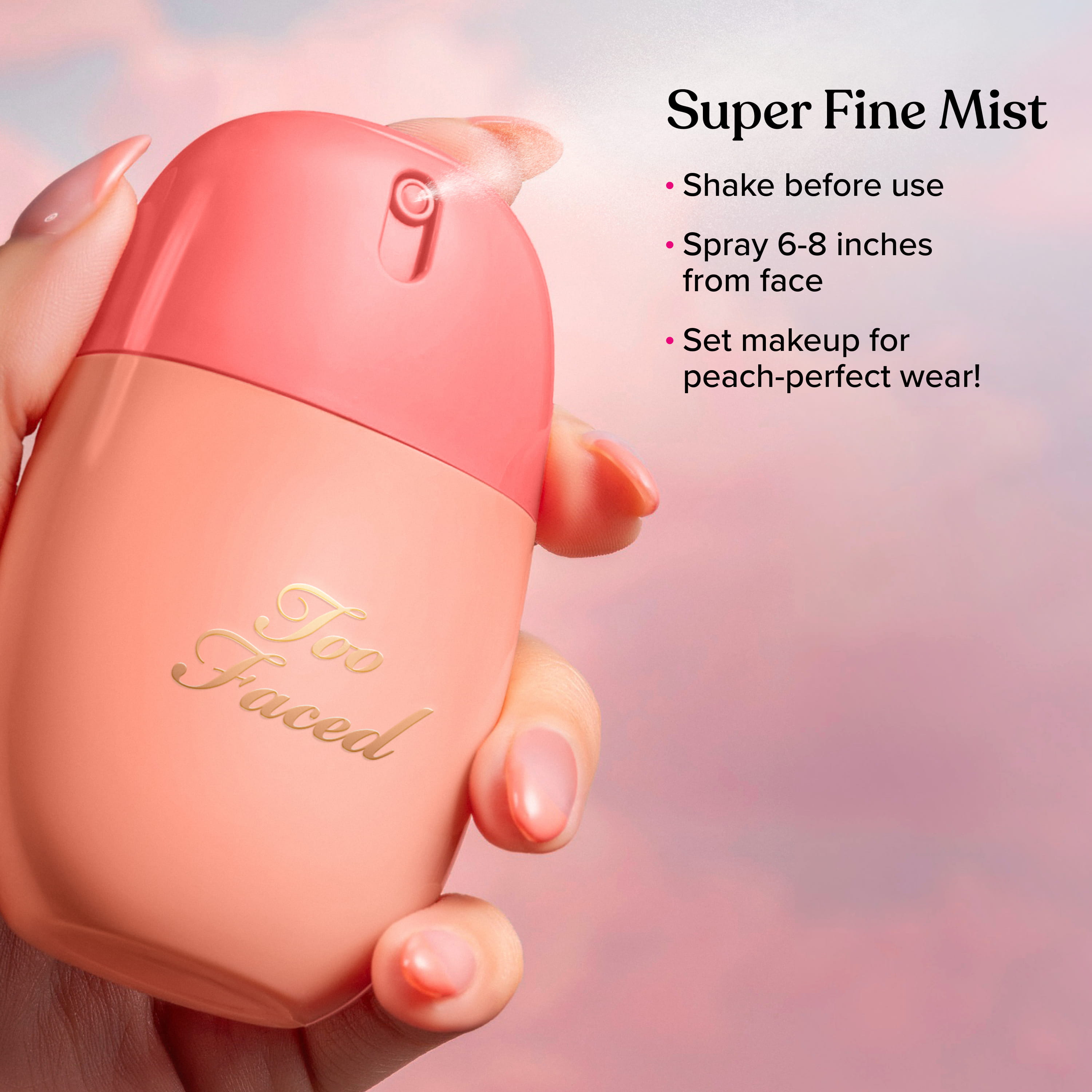 Peach Mist Hydrating Setting Spray, NET WT. 1.7 OZ. / 50.0 mL