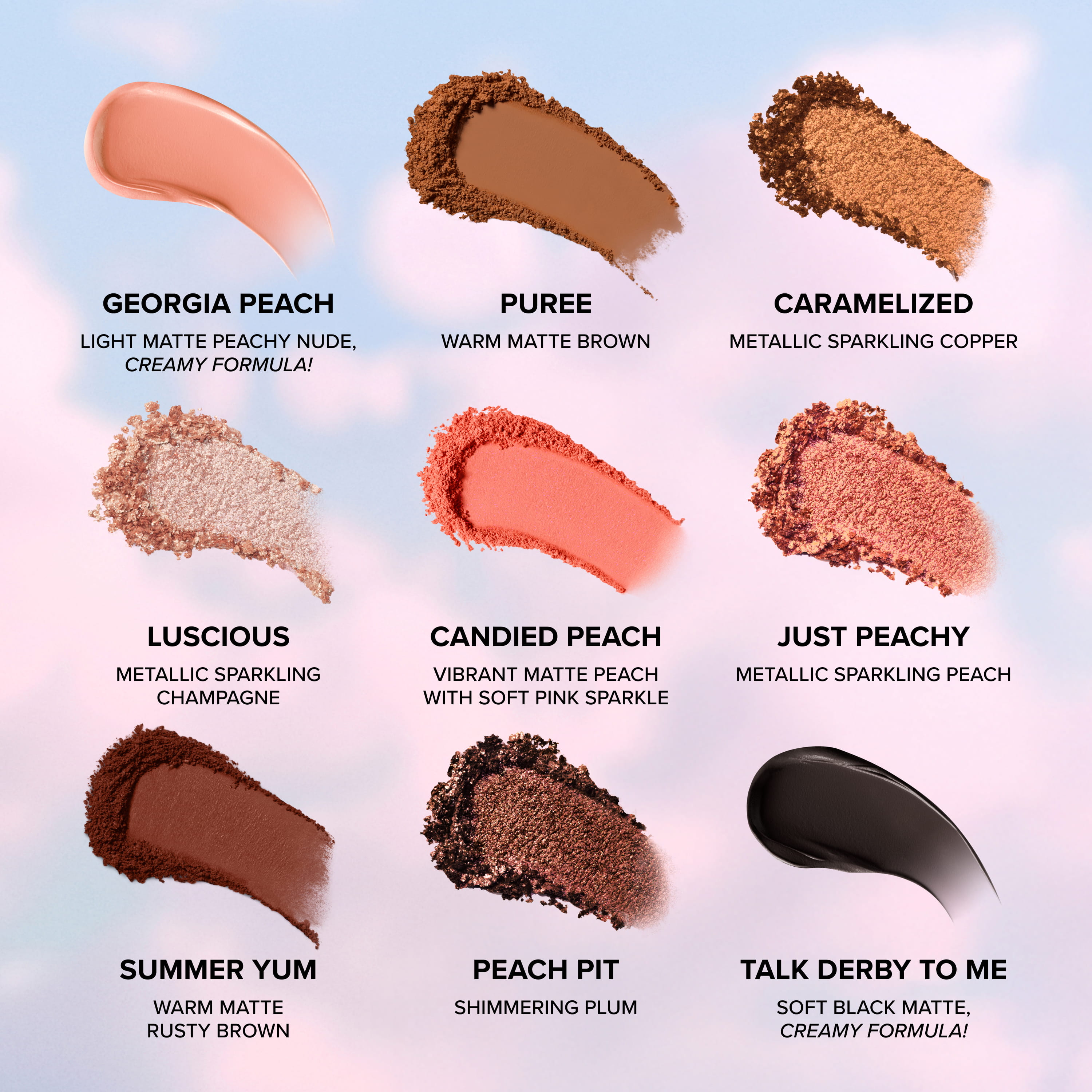 Sweet Peach Eye Shadow Palette, NET WT. 0.32 OZ. / 9.0 g