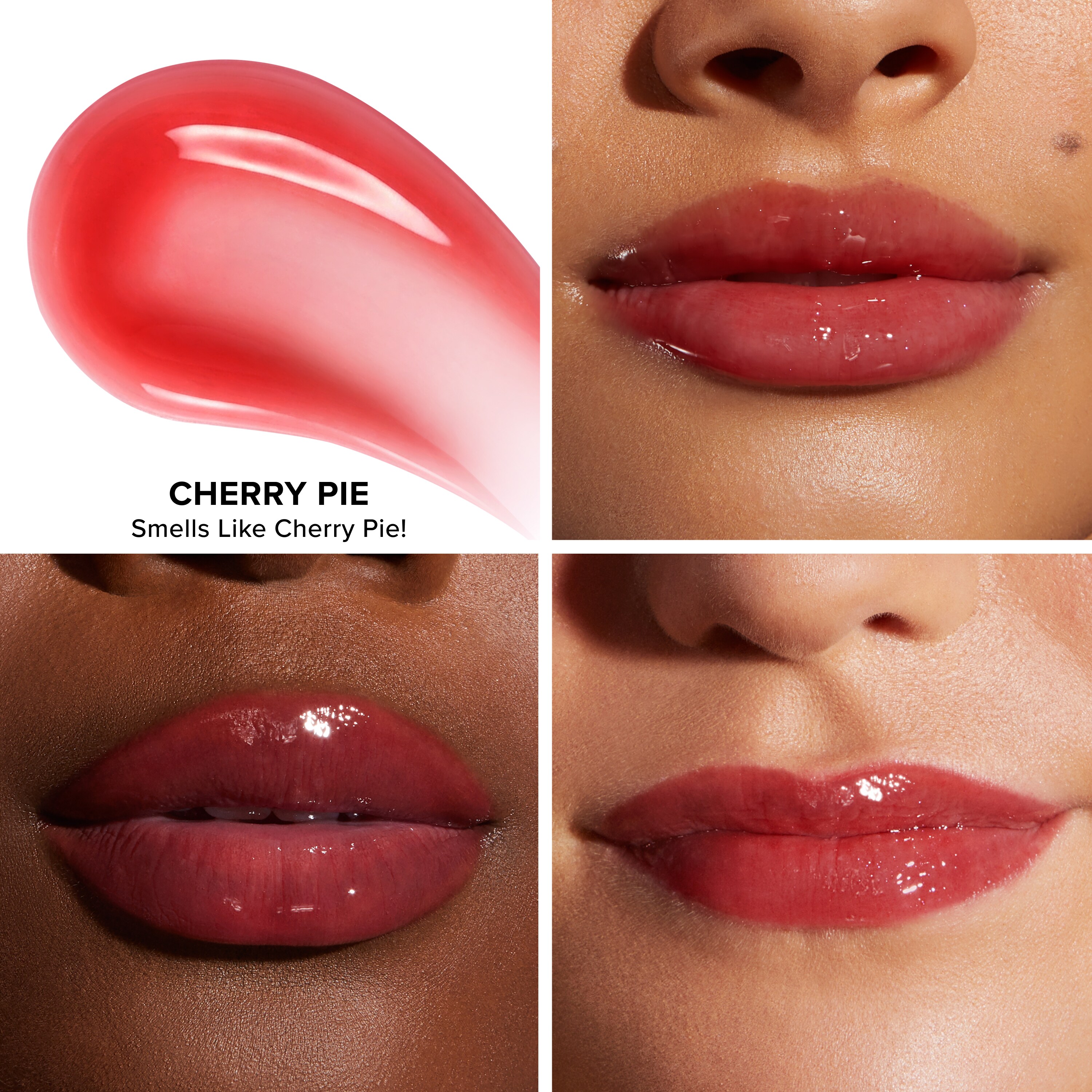 Kissing Jelly Lip Oil Gloss Collection Holiday 2026, Soda Pop — Warm Light Nude Fresh Baked Cookie — Medium Cocoa Nude Sour Watermelon — Electric Coral Red Cherry Pie — Cherry Red, 5ml (x4)