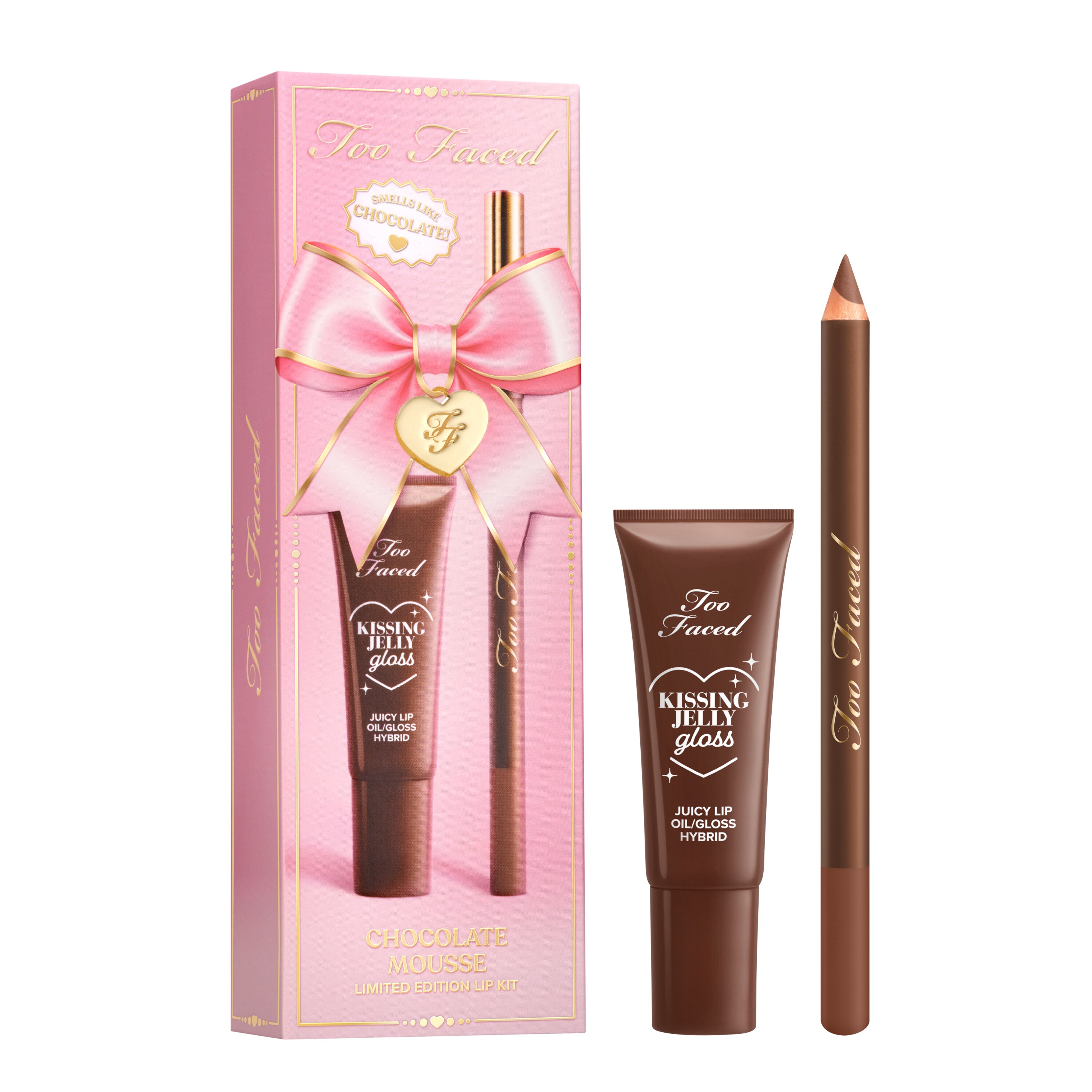 Chocolate Mousse Lip Kit Holiday 2026, Chocolate Mousse - Light Nude Brown, 4.5ml & 1.67g