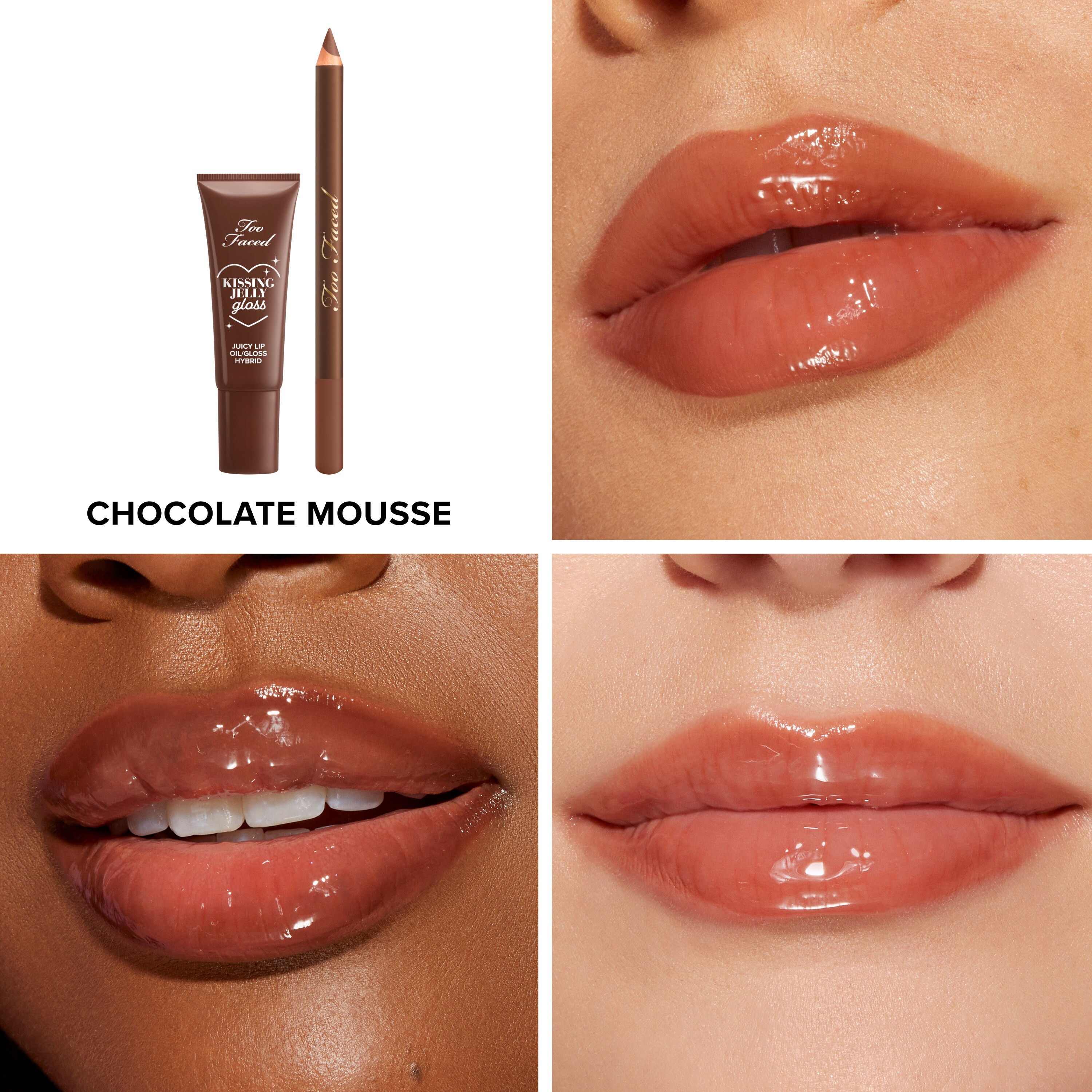 Chocolate Mousse Lip Kit Holiday 2026, Chocolate Mousse - Light Nude Brown, 4.5ml & 1.67g