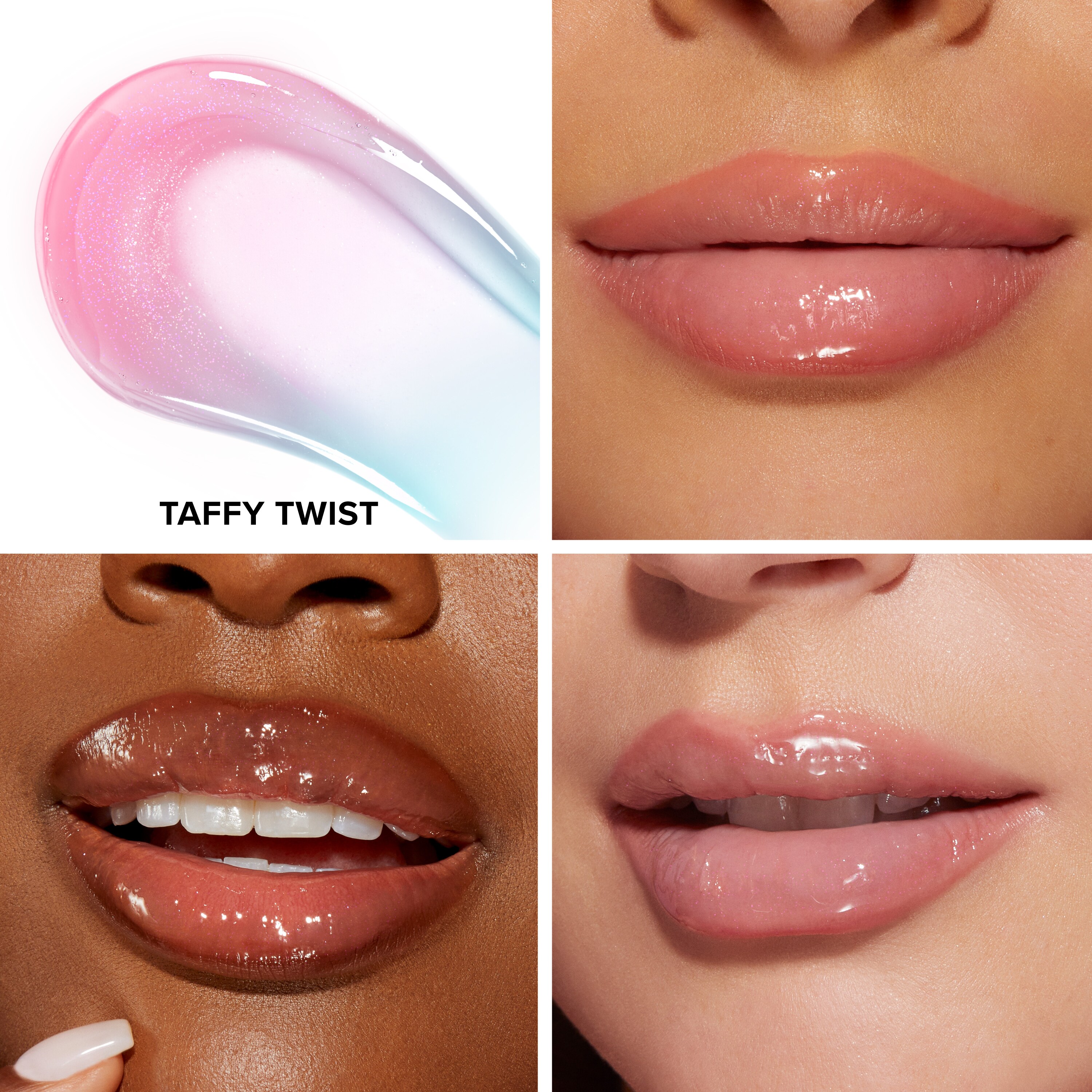Lip Injection Maximum Plump Lip Gloss Duo Holiday 2026, Original — Clear Taffy Twist — Ombré Neon Pink Sparkle into Baby Blue, 10 g / 0.35 Oz