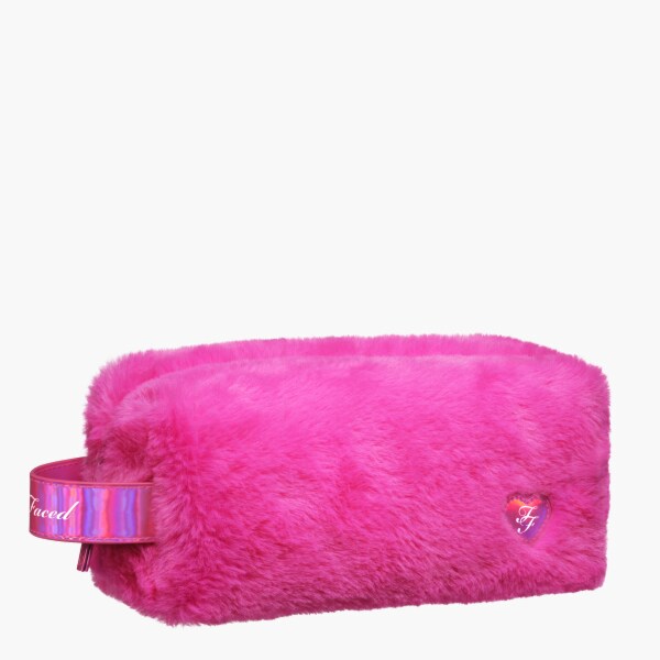 Pink Furry Makeup Bag