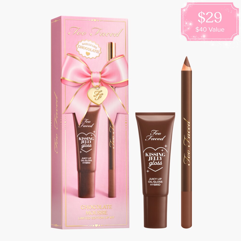 Chocolate Mousse Lip Kit Holiday 2026, Chocolate Mousse - Light Nude Brown, 4.5ml & 1.67g